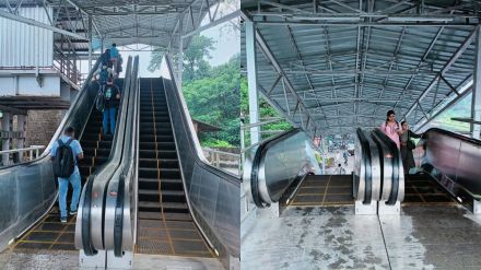 Escalator at Thakurli railway station