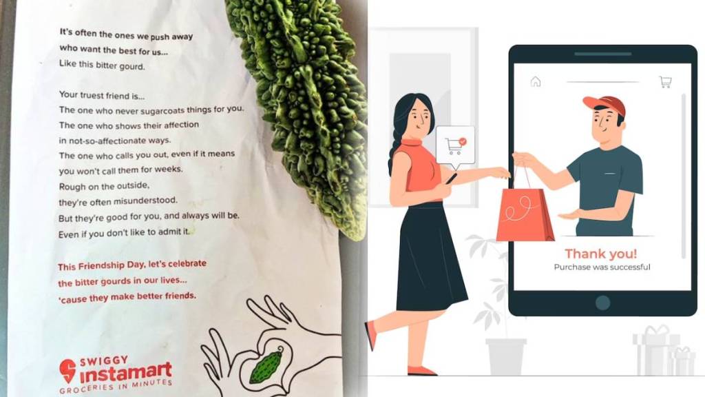 bengaluru woman recived bitter gourd karela with swiggy instamart order popcorn friendship day