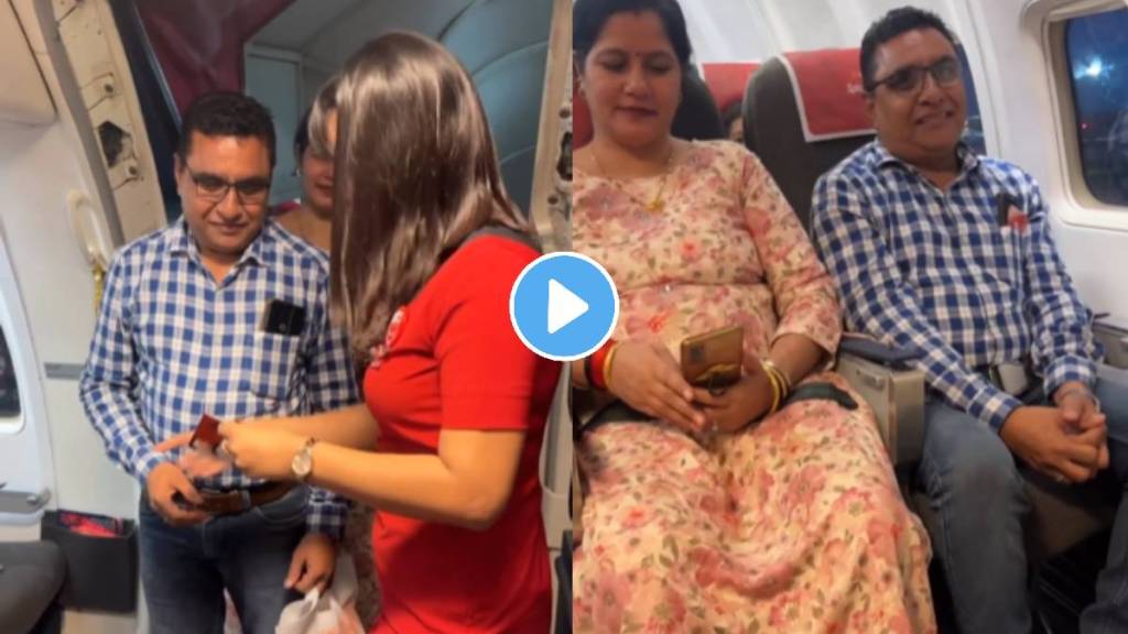 Woman cabin crew member posts video welcomes her parents on flight. Viral video melts hearts netizens love it video viral on social media