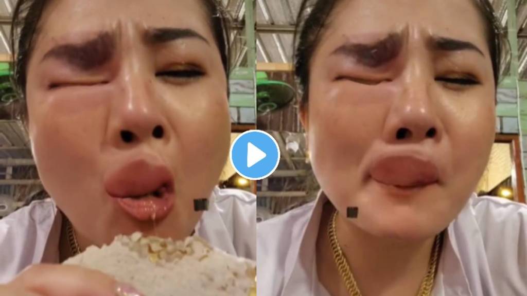 bees spoiled woman face after she ate honey from hive watch viral video today google trending video viral on social media