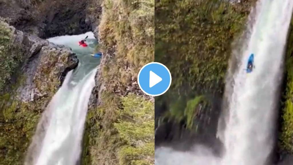 watching the video of this raft falling from a high hill you will be out of breath shocking video viral on social media