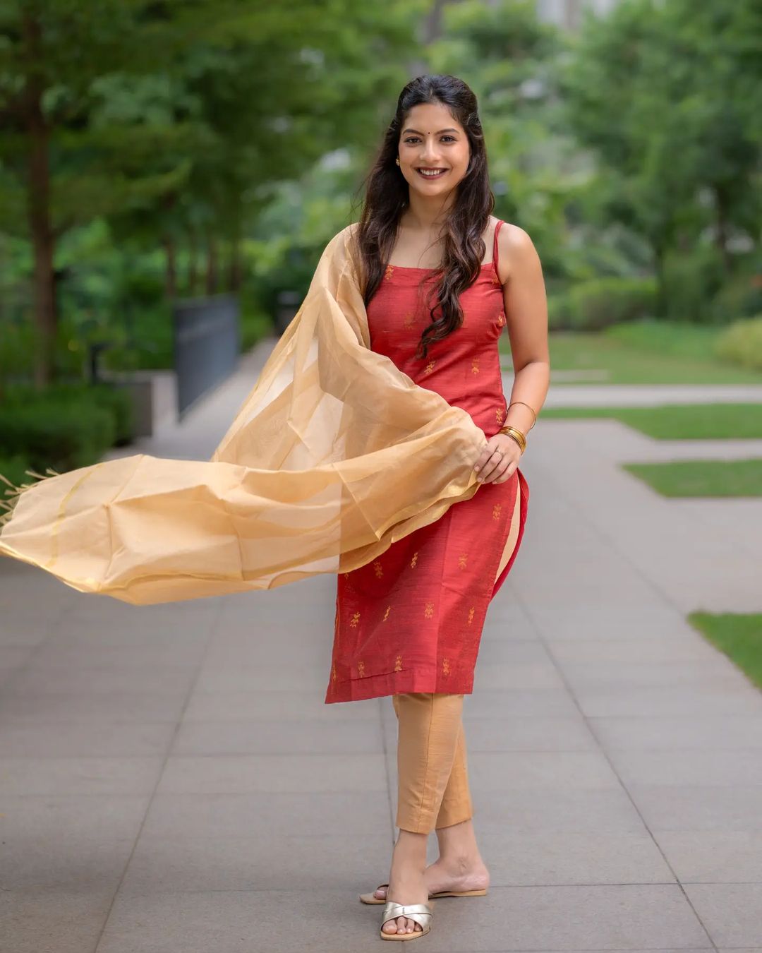 Sharvari Kulkarni Borkar Red Dress