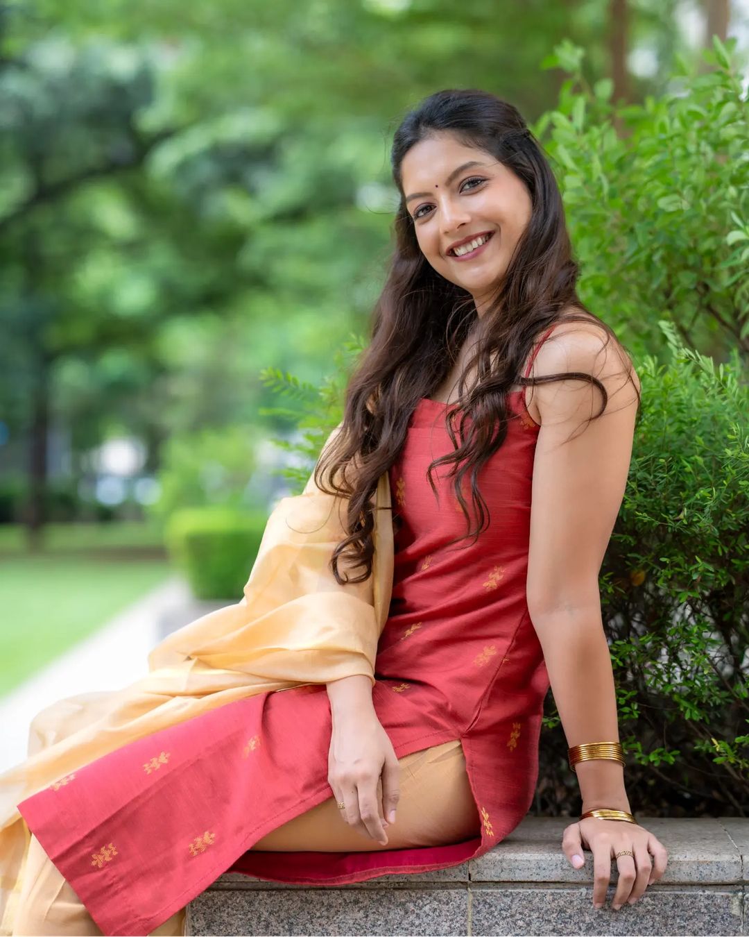 Sharvari Kulkarni Borkar Red Dress