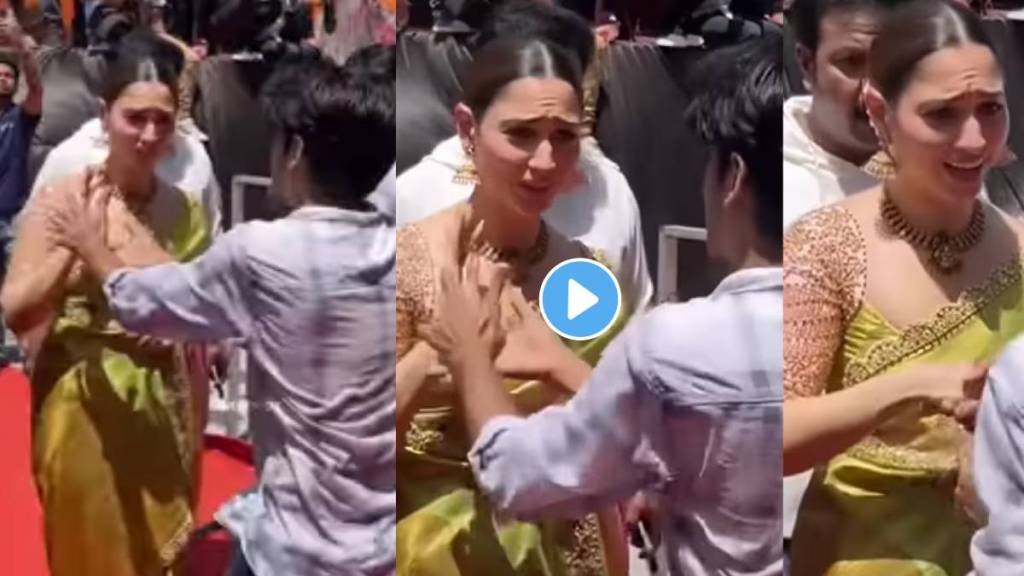 tamannaah bhatia keeps her cool as fans breaches security hold her hand watch viral video