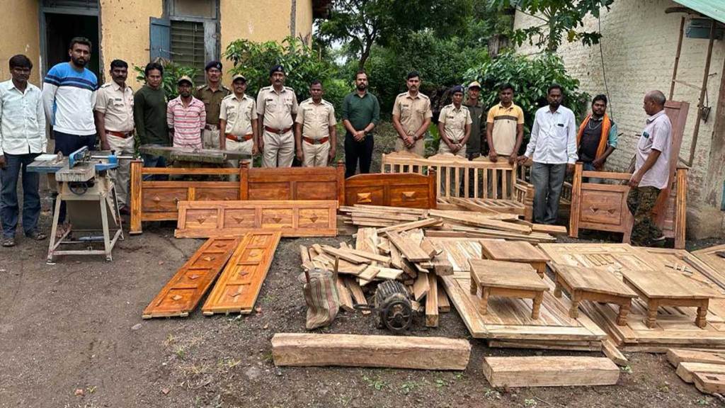 forest department raids illegal furniture shops in yawal