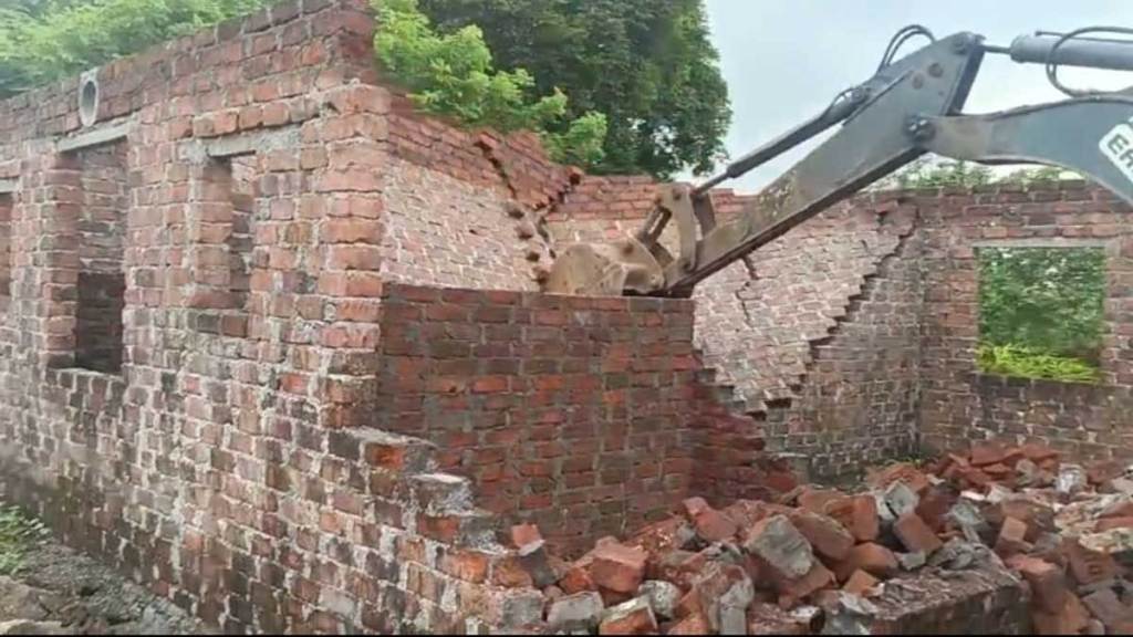 chawl demolished in bhal gaon on malang gad road in kalyan