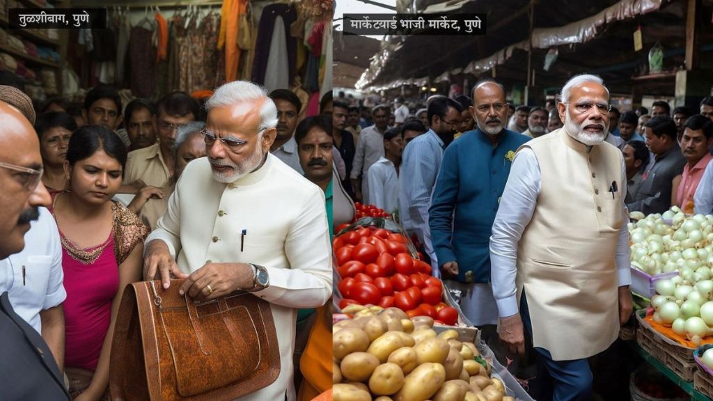 तुळशीबाग, भाजी मंडईमध्ये दिसले पंतप्रधान मोदी