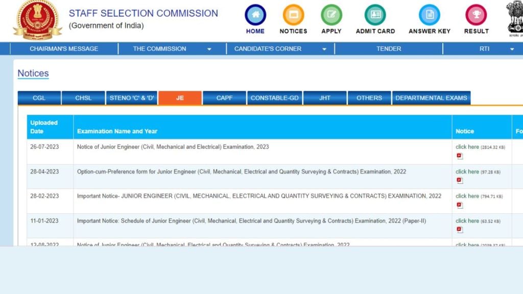 SSC JE 2023 application process ends on August 16, apply on ssc.nic.in