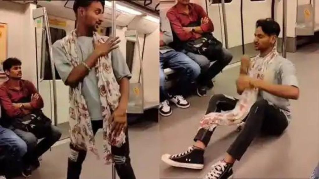 A man danced to Choli Peechey Kya Hai song in Delhi Metro Viral Video snk 94