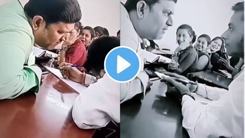 a teacher caught a student talking on a call funny video goes viral on instagram