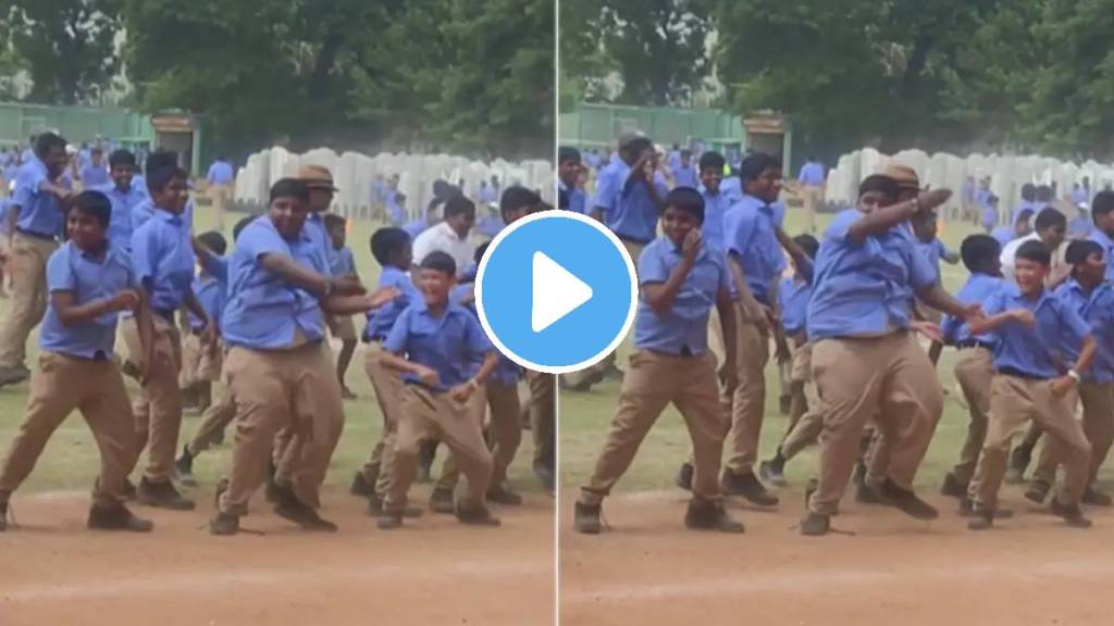 school children dance on kaavaalaa song rajnikanth jailer movie tamannaah bhatia watch viral video