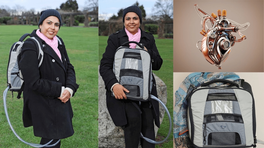 chatura selwa hussain artificial heart backpack britain