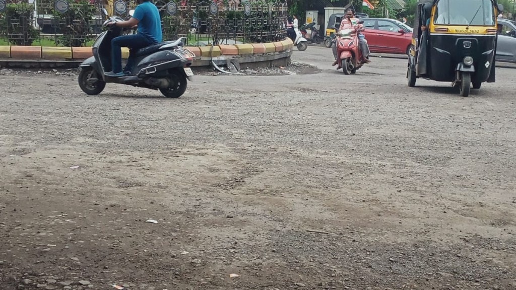 spread of gravel on the road