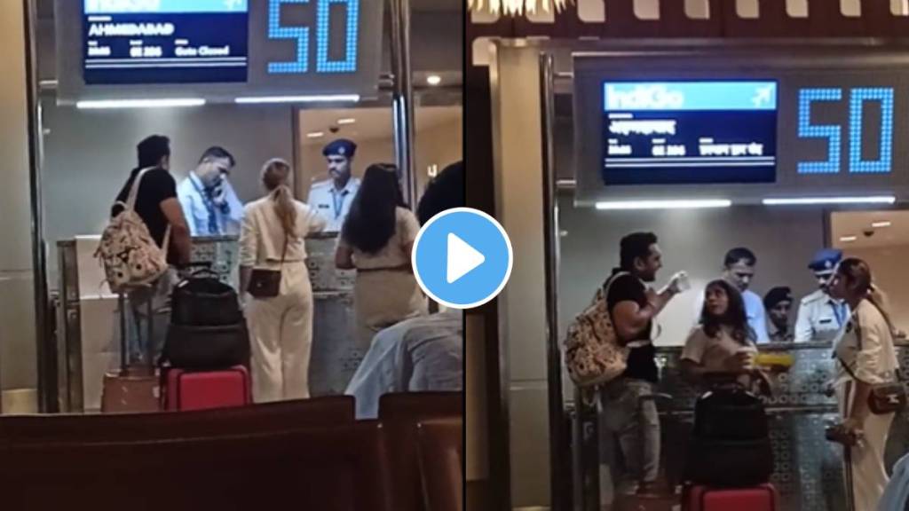 Couple Fights, Yells At IndiGo Airline Staff At Mumbai Airport After Being Late For Boarding viral video