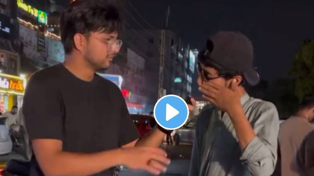 After Pakistan's defeat a YouTuber is taking a video of a Pakistani man's funny reaction