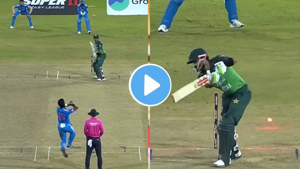 Videos of Hardik Pandya bowled Babar