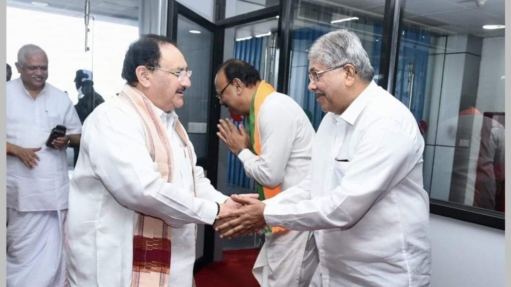 bjp national president jp nadda arrives at pune