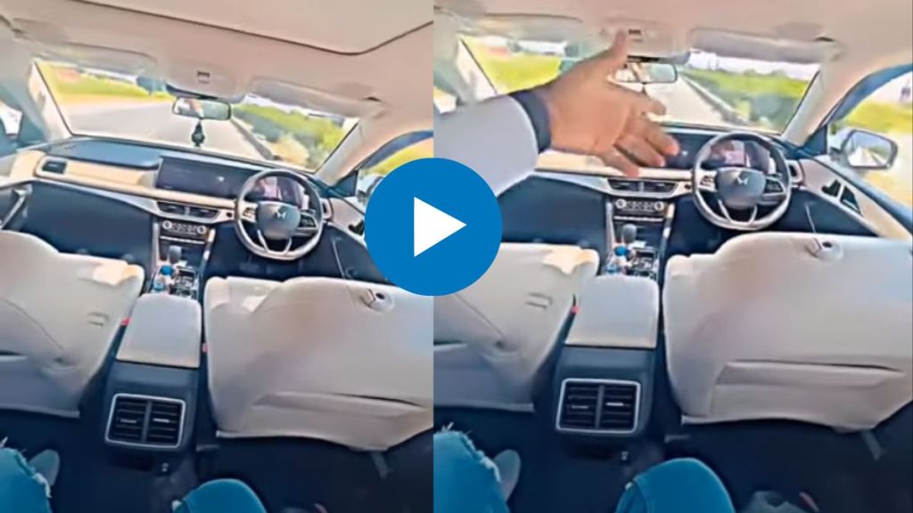 Mahindra XUV700 Owner Sits In Back Seat In Moving Car Video Goes Virals