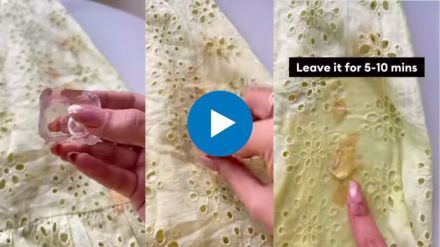 Stains on new clothes Then use ice the stain will disappear quickly Watch the viral video