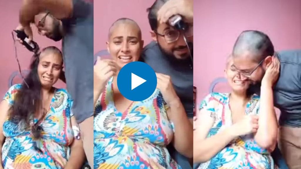 wife had cancer husband cut her hair both of them became bad after crying people get emotional