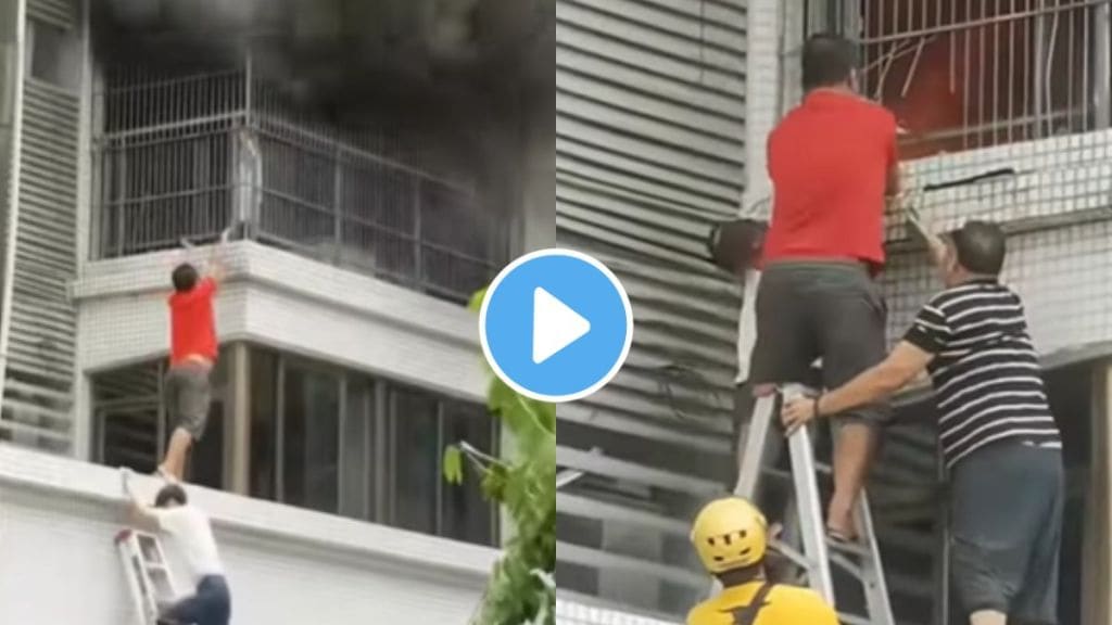 a father save his child from fire video goes viral on instagram father child love and care