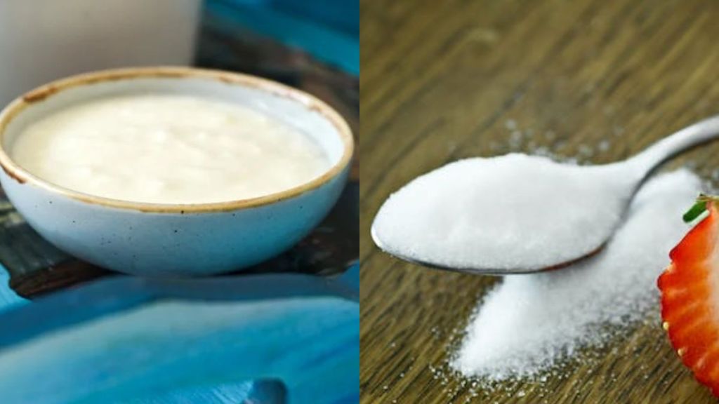 curd or dahi and sugar