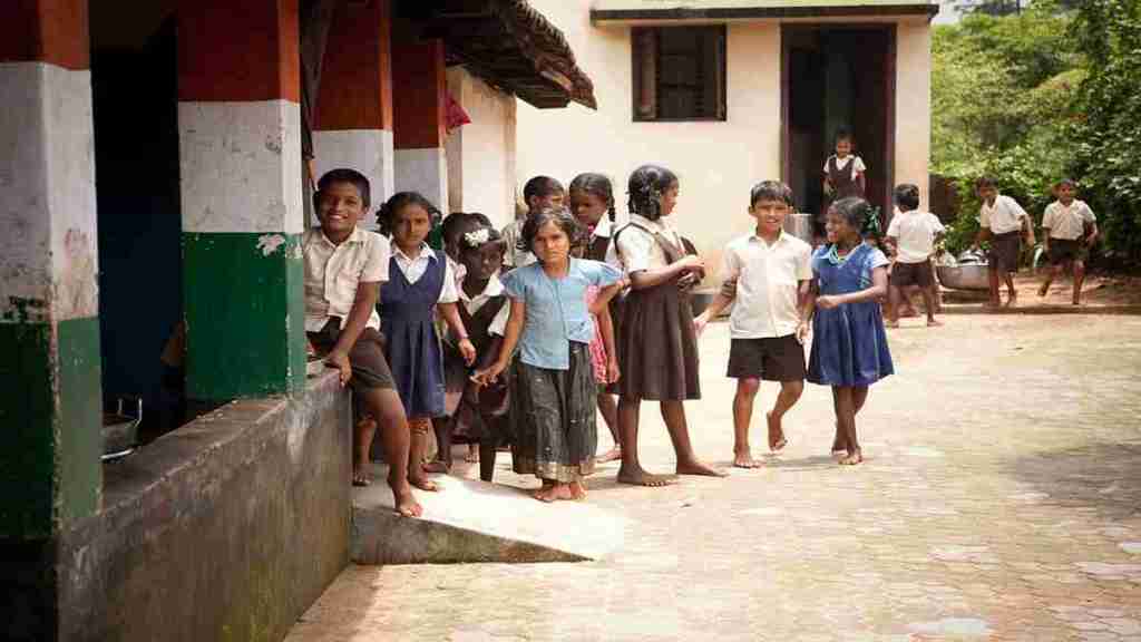 school students in village