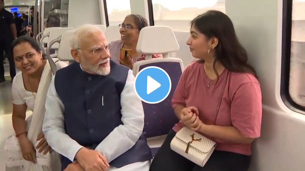 woman wishes pm narendra modi in sanskrit language