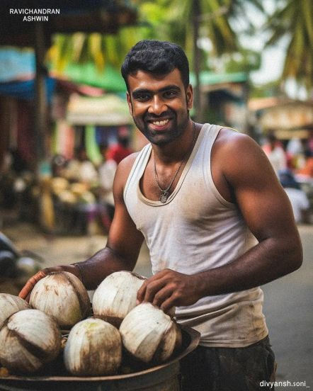 Photos of Indian cricketers in AI