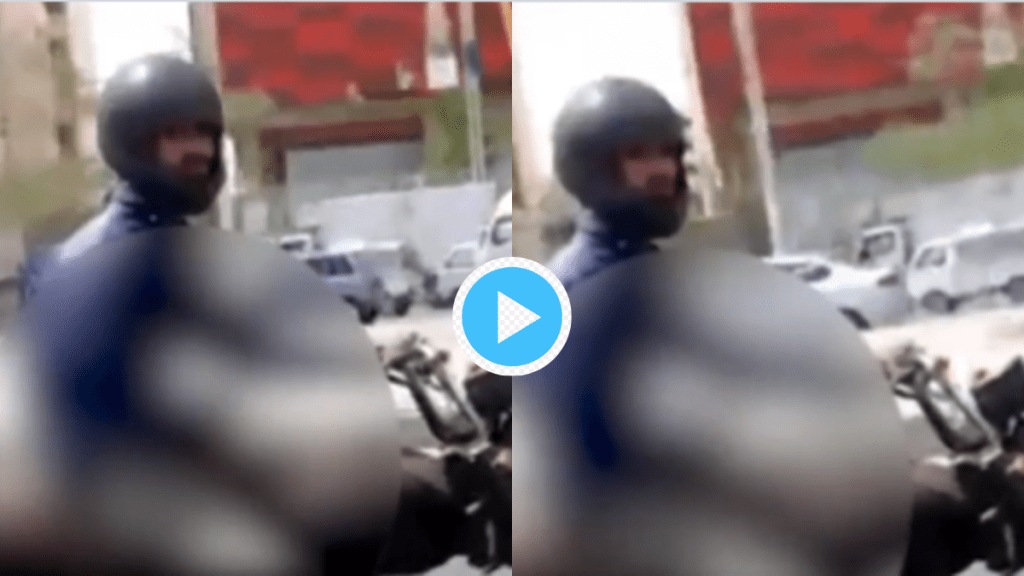 Weird Man Masturbates While Chasing Van Of Female Students On Bike Hides Face With Helmet Video Makes people Angry