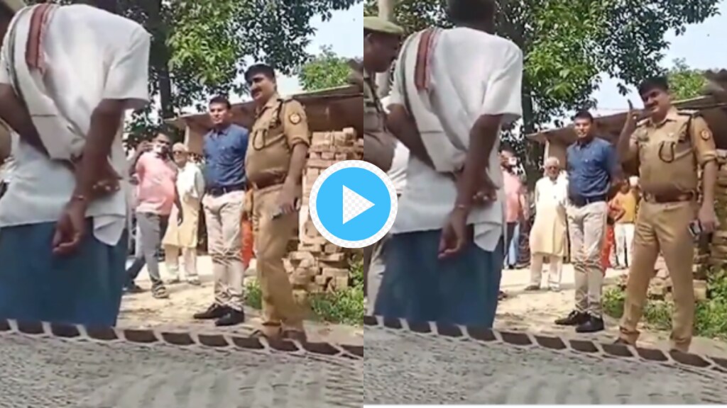 Video Will Make You Hiran Dig a Hole And Burry You Senior Police Threatens Old Man Over Durga Pandal Viral Clip People Angry