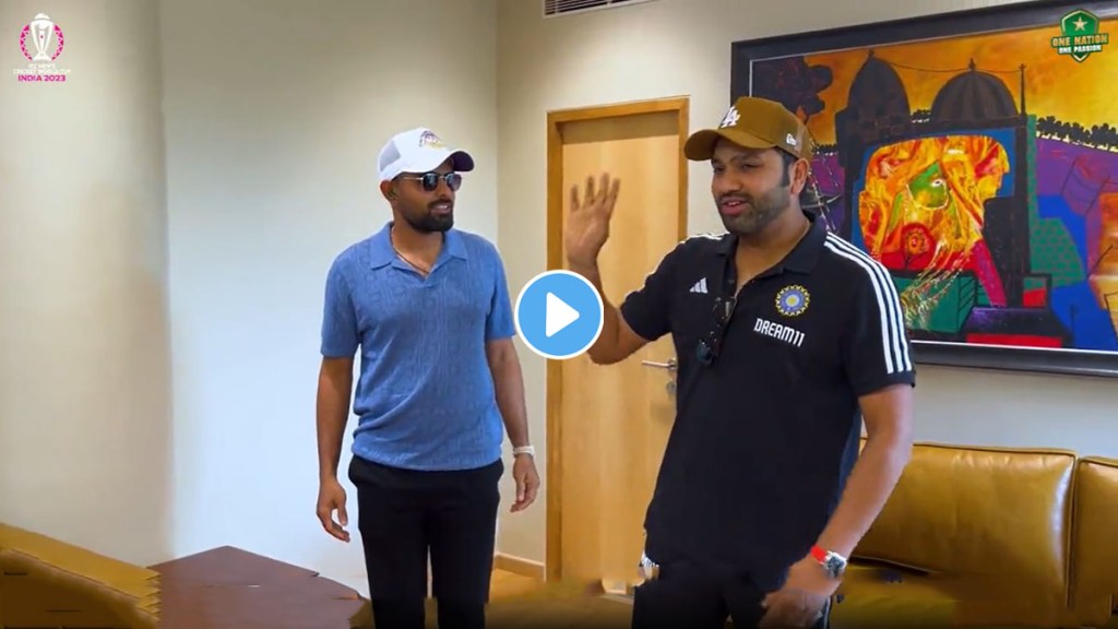 World Cup 2023: Babar Azam meets Rohit Sharma ahead of Captain's Day Said I don't feel so far from home Video viral