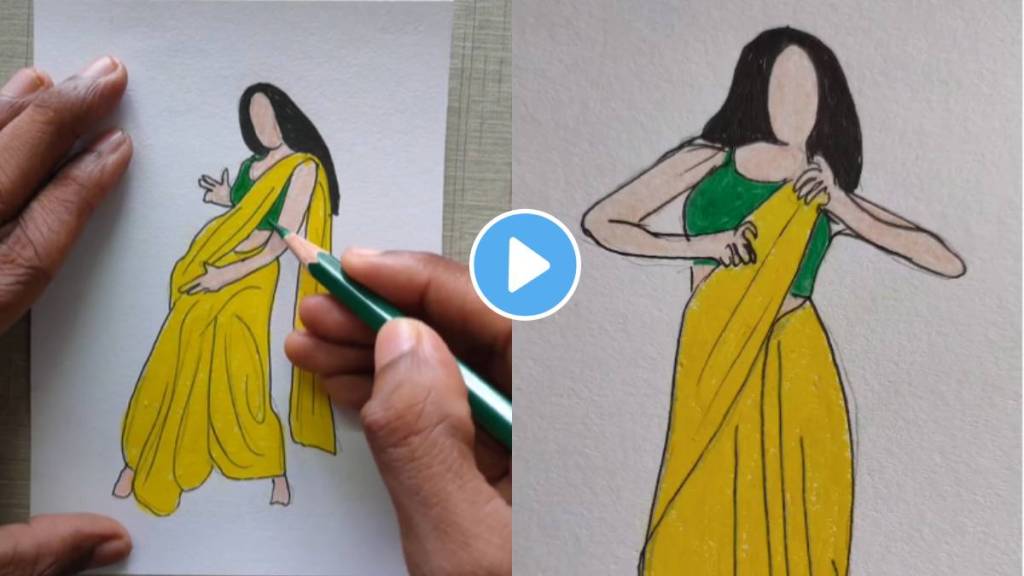The artist presented the song Chhammak Chhallo by drawing a picture