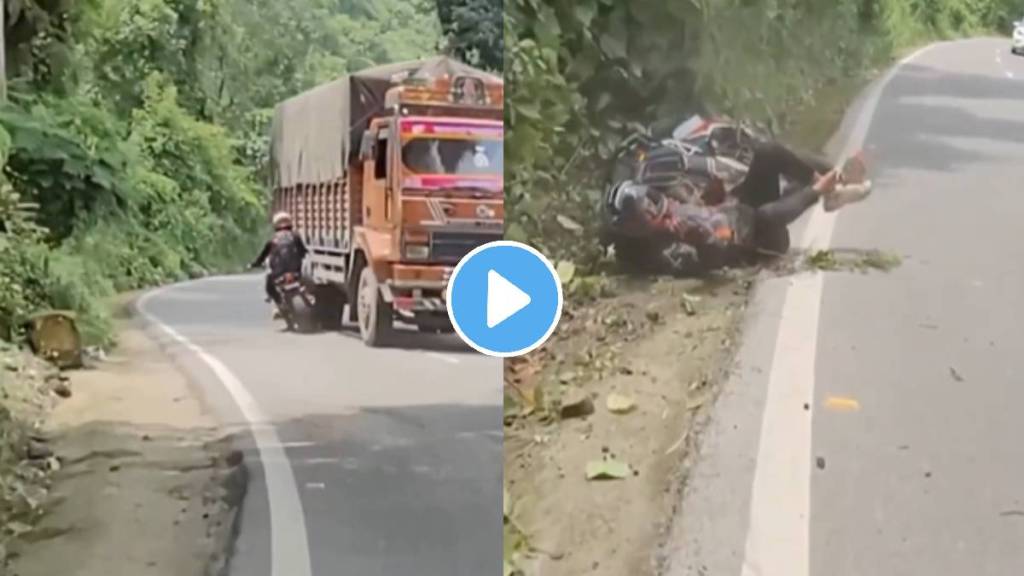 Bike Accident shocking Video Goes Viral On The Internet Truck And Bike Accident Know In Marathi