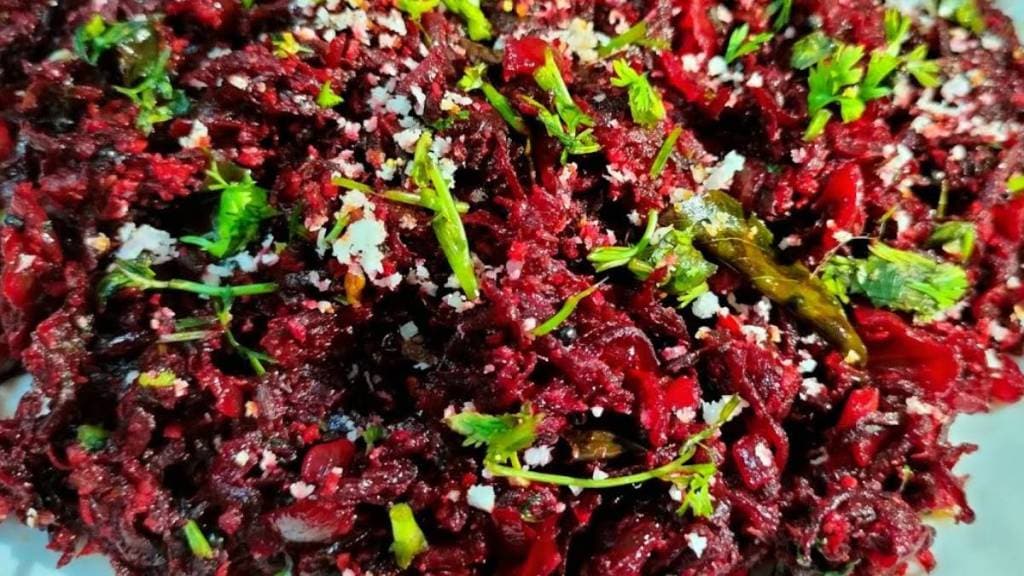 Beetroot bhaji Recipe in marathi