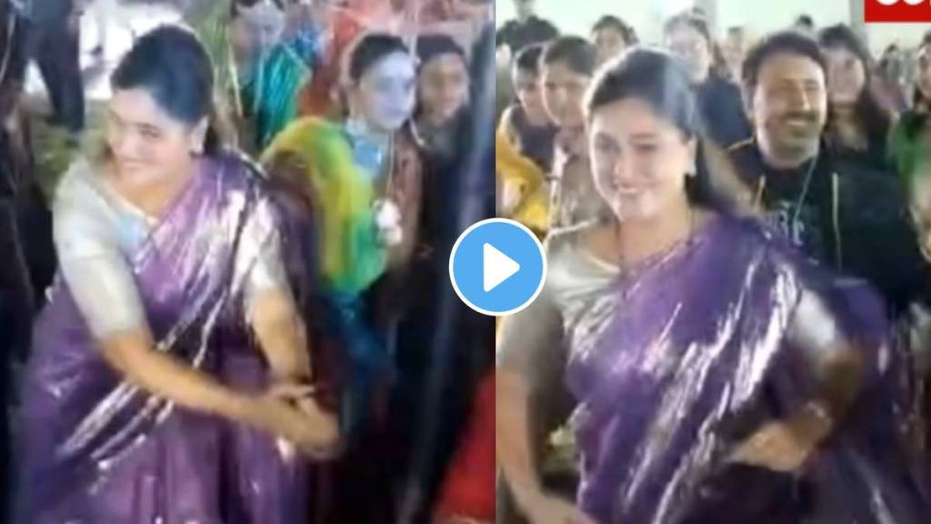 amravati politician navneet rana grabs attention as she gracefully performs dandiya dance watch viral video