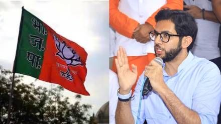 bjp flag aadity thackeray