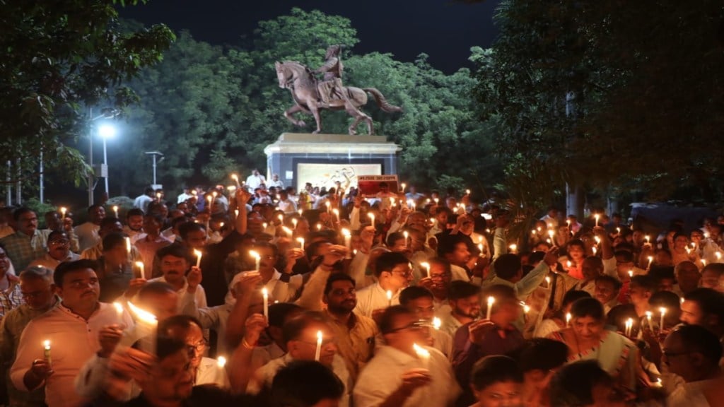 maratha community candle march in nashik, candle march for maratha reservation,