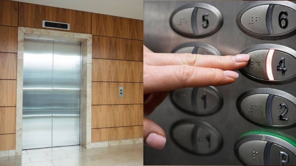 railway women employee get stuck in the lift