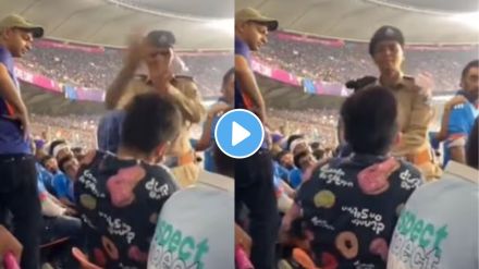 man tries to slap woman police india vs pakistan match live video