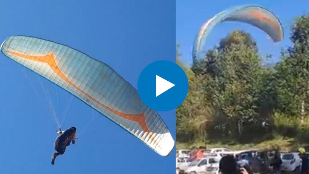 paraglider crashes in shimla flying festival narrowly escapes life watch video