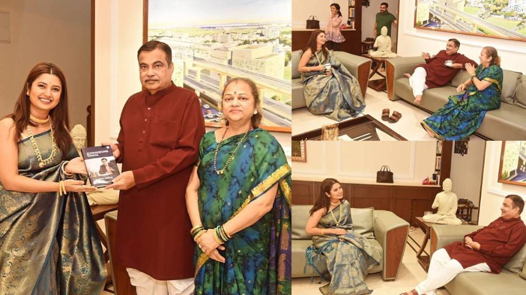 prajakta mali meeting with central minister nitin gadkari