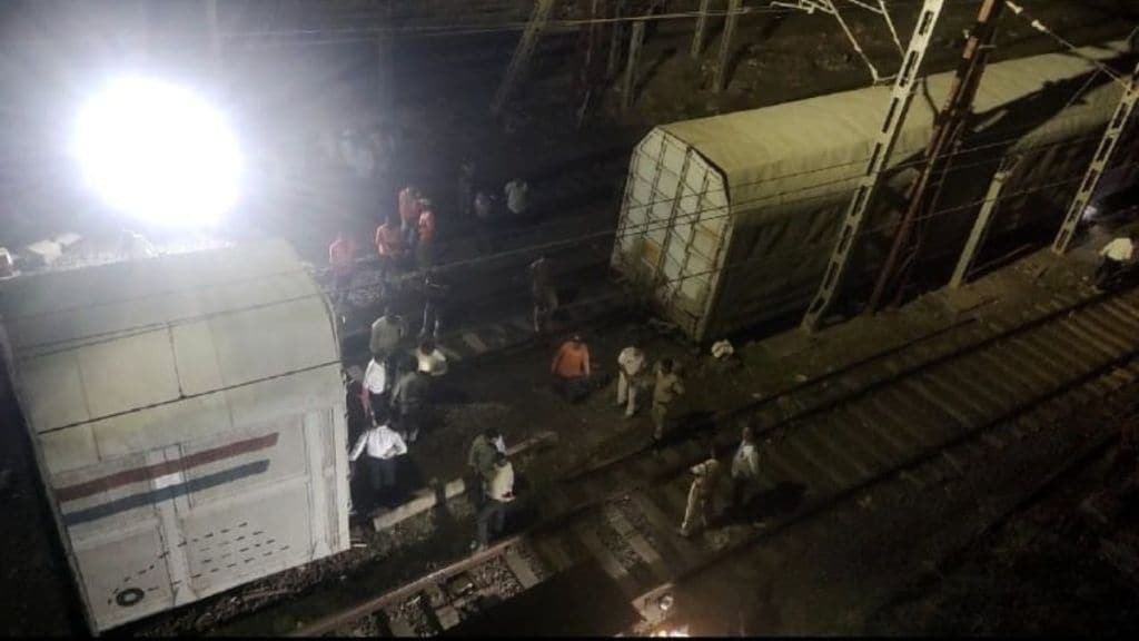 Two coaches of a goods train derailed