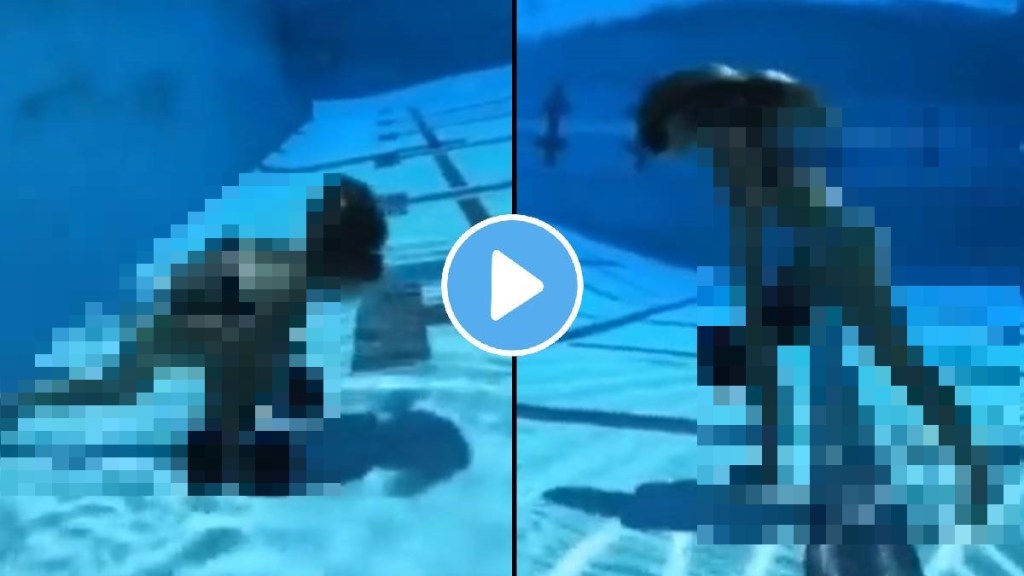 woman shows stuning exercise with dumbbell under water amazing video goes viral