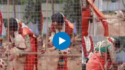 An innocent dog grabs a girl's sari pallu after Marraige when she is leaving her parents house catches the heart touching video