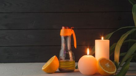 DIY orange peels candles