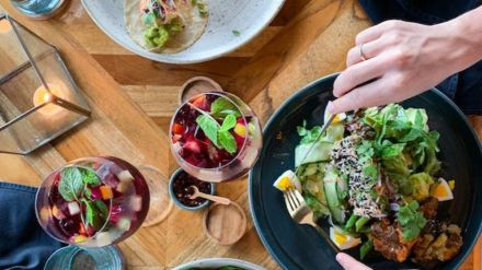 human finger in salad