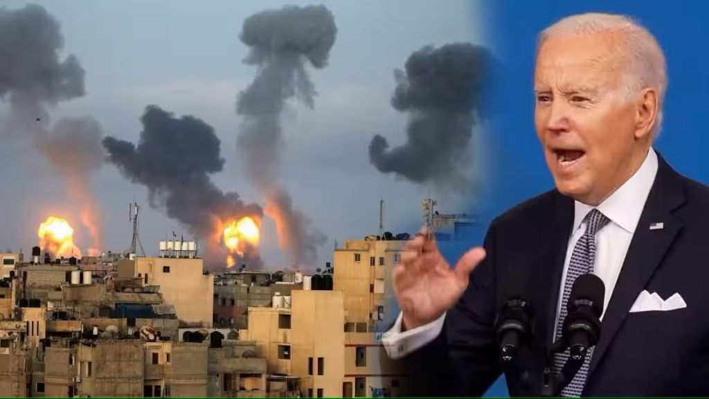 jeo biden stand to watch inhuman killings of palestine by israelis