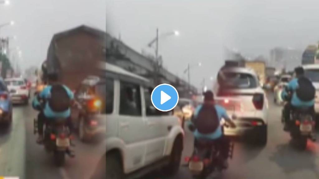 viral videos bike rider helped a ambulances on roads go to hospital in mumbai