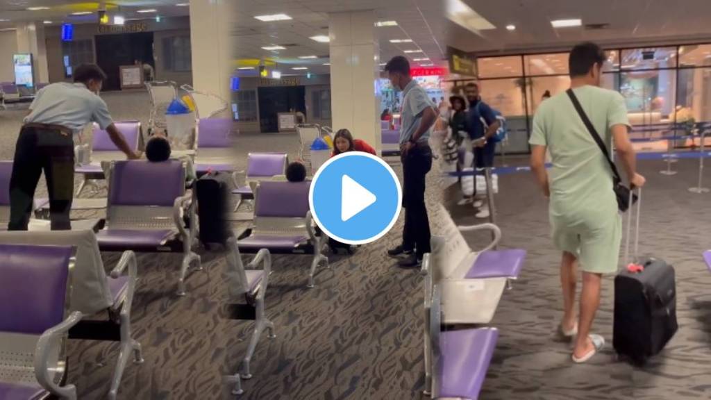 thailand phuket airport viral video staff woke up sleeping person